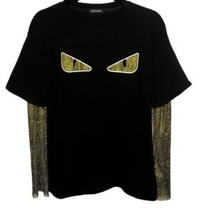 Protagonist Monster Eyes Studded Crew Neck Long Sleeve  Shirt Studded